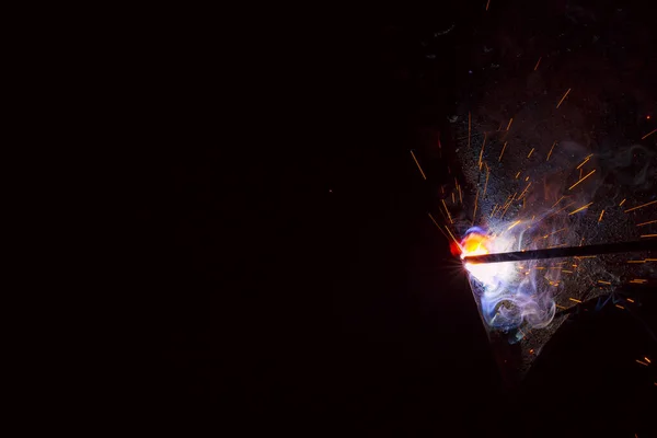 Sparks Welding Metal Smoke — Stock Photo, Image