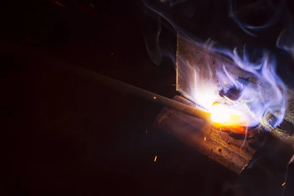 Sparks Welding Metal Smoke — Stock Photo, Image