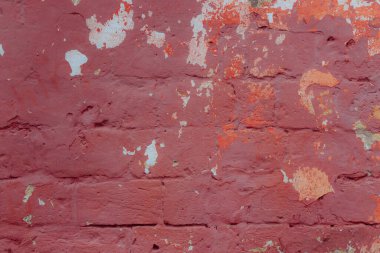 Eski kırmızı ve beyaz grunge duvarın dokusu 