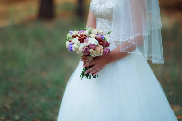 Wedding Bouquet Hands Bride Ceremony — Foto de Stock