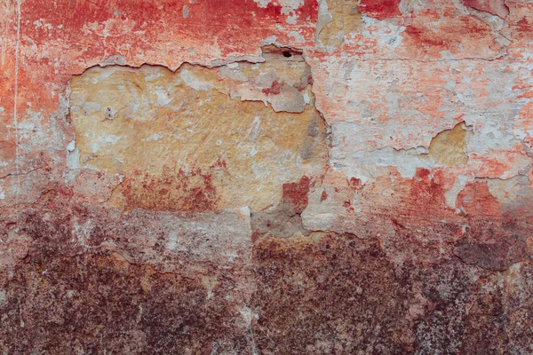 古い赤と白のグランジの壁の質感 — ストック写真