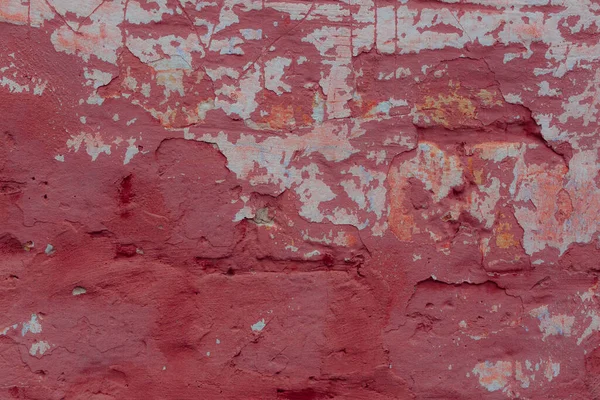 Textuur Van Oude Rode Bakstenen Muur Met Scheuren Krassen Die — Stockfoto