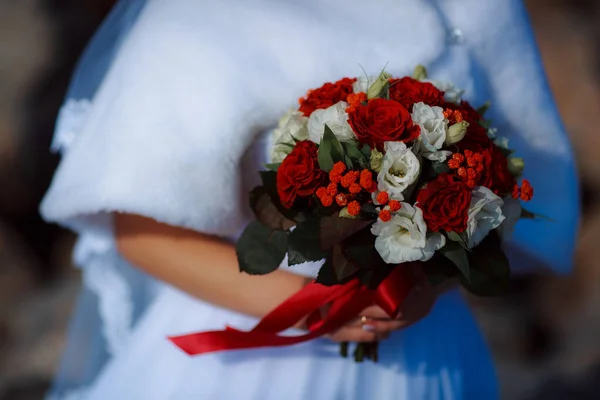 Wedding Bouquet Hands Bride Ceremony — Stock Photo, Image