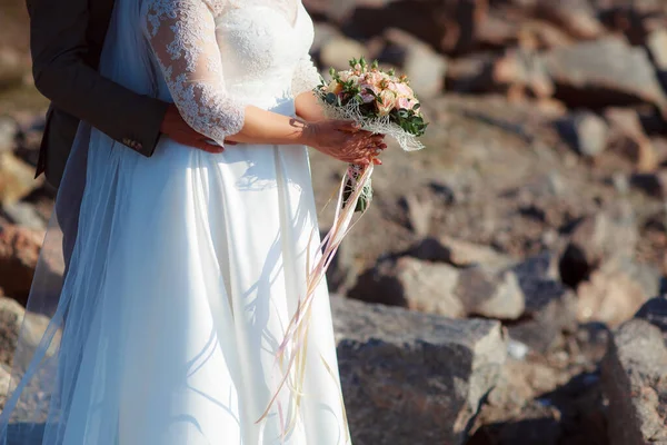 Wedding Bouquet Hands Bride Ceremony — Foto de Stock