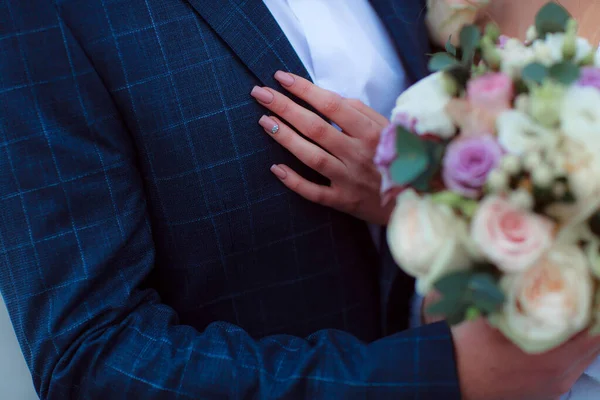 Wedding Bouquet Hands Bride Ceremony — Stockfoto