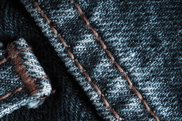 Zbliżenie Tekstury Niebieskich Dżinsów — Zdjęcie stockowe