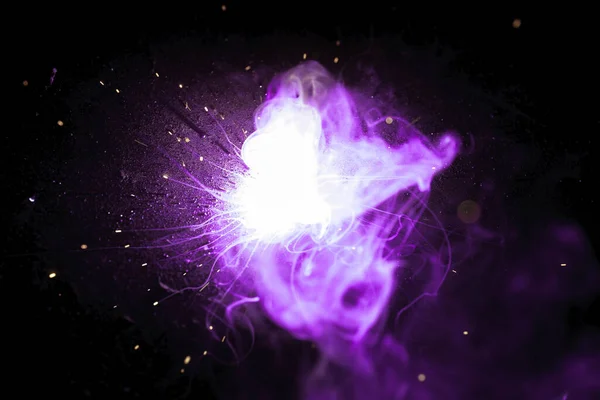 explosion of particles and dust on a black background