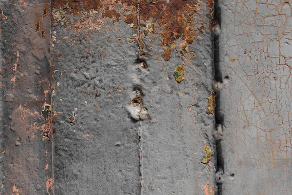 Stary Zardzewiały Metal Tekstury Zarysowaniami Pęknięciami — Zdjęcie stockowe