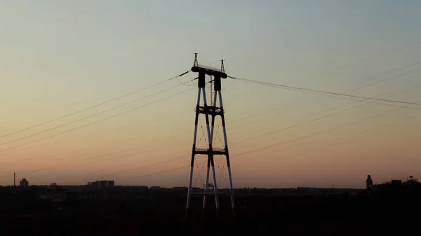 Central Eléctrica Industrial Hora Pôr Sol — Fotografia de Stock