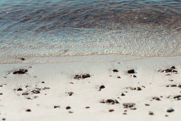 Морський Пісок Хвилями Мушлями Пляжі — стокове фото