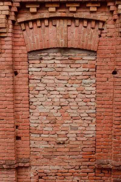 红砖旧砖墙 — 图库照片