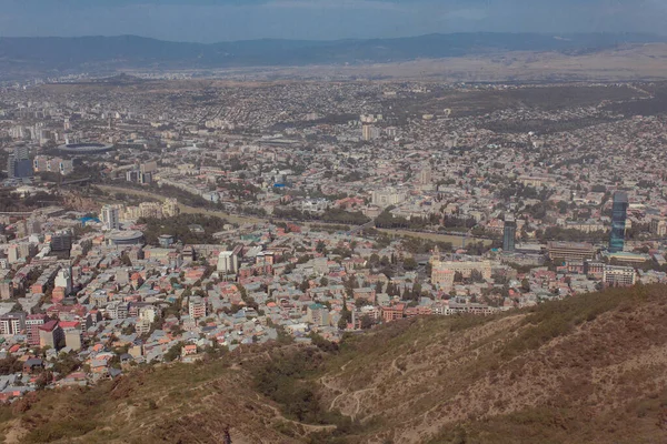 Tbilisi Georgia Agosto 2021 Vista Del Casco Antiguo Ciudad Con — Foto de Stock