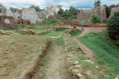 Tsikhisdziri, Georgia - August 13, 2021: Restoration and excavation of the ancient Byzantine fortress of Petra