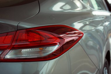 New car in the showroom. Part of the car. Closeup