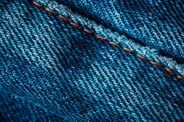 Tekstura Niebieskiego Dżinsu Jeansowy Szew Maszynowy Może Być Wykorzystywany Jako — Zdjęcie stockowe