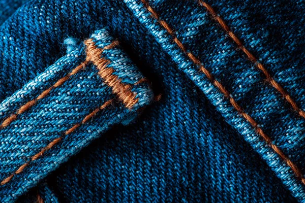 Texture Blue Denim Denim Machine Stitch Can Used Background Lettering — Foto Stock