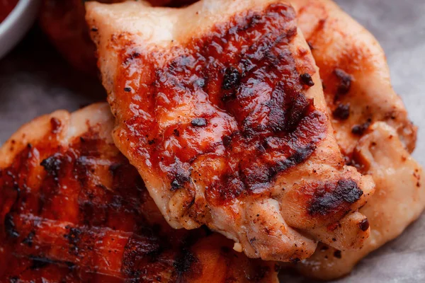 Original Porción Platos Carne Crujientes Alitas Pollo Frito Muslos Bolas — Foto de Stock