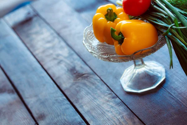 Healthy Diet Fresh Vegetables Wooden Table — Stockfoto