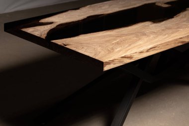 partial view of wooden table surface, wooden desk cut 