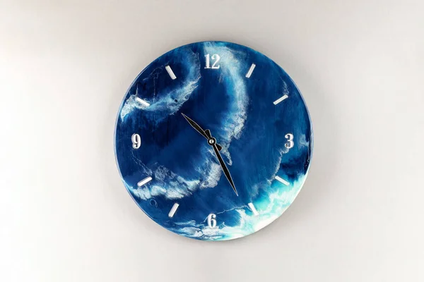 Wall Decoration Beautiful Blue Clock Hanging Wall — Fotografia de Stock