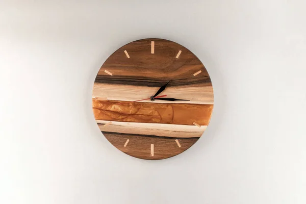 Decoration Wall Clock Made Wood — Zdjęcie stockowe