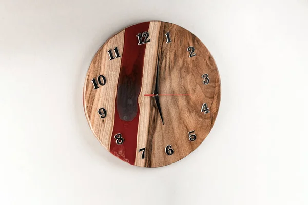 Decoration Wall Clock Made Wood — 图库照片