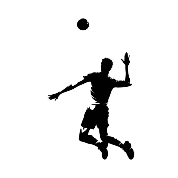 Jugador Voleibol Sirviendo Pelota Ilustración Vectorial Aislada Dibujo Tinta — Archivo Imágenes Vectoriales