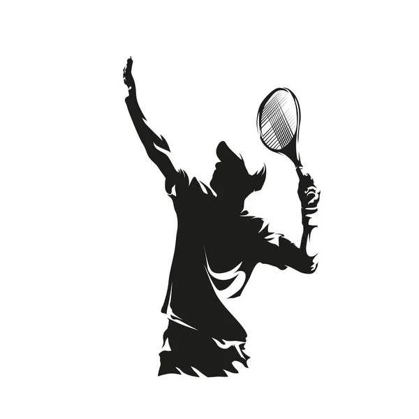 Logo Joueur Tennis Silhouette Vectorielle Isolée Abstraite — Image vectorielle