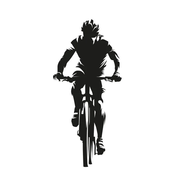 Ciclismo Montaña Logotipo Ciclismo Silueta Vectorial Aislada Abstracta Dibujo Tinta — Vector de stock