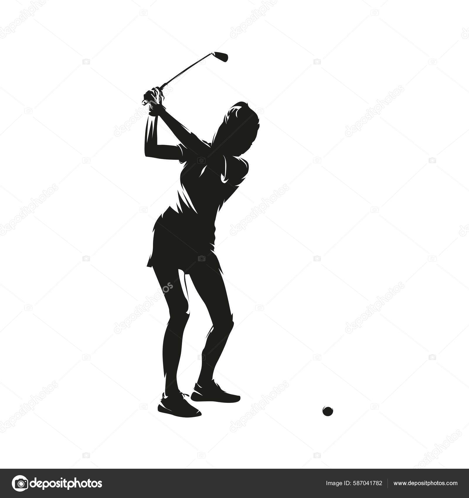 lady golfer silhouette