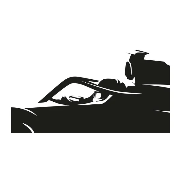 Halo Head Protection Formula Racing Car Isolated Vector Silhouette Side — Stockový vektor