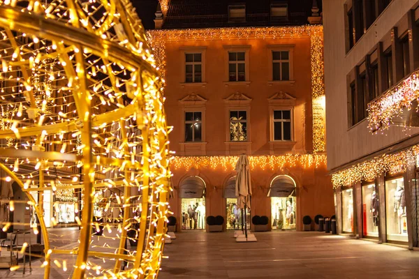 Piazza Merano Güney Tyrol Talya Daki Geleneksel Ünlü Noel Pazarı — Stok fotoğraf