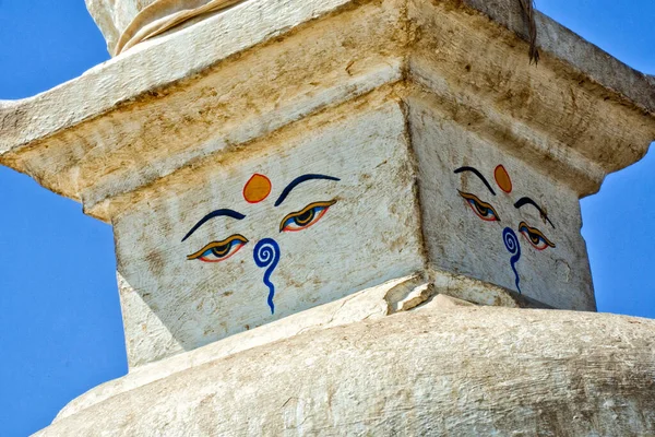 Buddha Eyes Swayambhunath Stupa Swayambhunath Temple Monkey Temple Unesco World — Fotografia de Stock