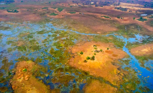 Widok Lotu Ptaka Okavango Wetlands Okavango Delta Lista Światowego Dziedzictwa — Zdjęcie stockowe