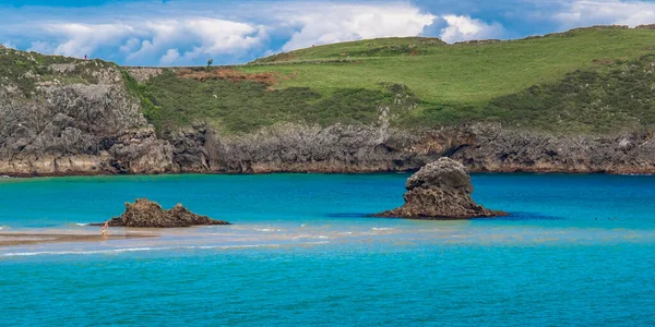 Costa Acantilados Playa Borizu Paisaje Protegido Costa Oriental Asturias Celorio — Foto de Stock