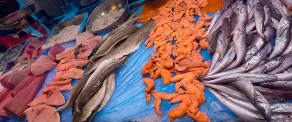 Verse Vis Central Food Market Chiclana Frontera Cadiz Andalusië Spanje — Stockfoto