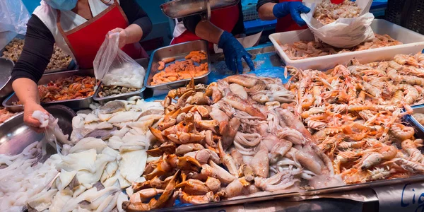 Frischer Fisch Auf Dem Central Food Market Chiclana Frontera Cadiz — Stockfoto