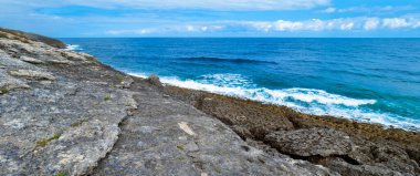 Coastline View, Oyambre Natural Park, Cantabria, İspanya, Avrupa