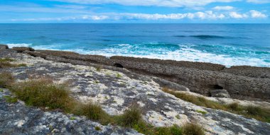 Coastline View, Oyambre Natural Park, Cantabria, İspanya, Avrupa
