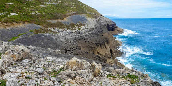 Vistas Costa Parque Natural Oyambre Mar Cantábrico Cantabria España Europa — Foto de Stock