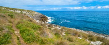 Coastline View, Oyambre Natural Park, Cantabria, İspanya, Avrupa