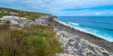 Coastline View, Oyambre Natural Park, Cantabria, İspanya, Avrupa