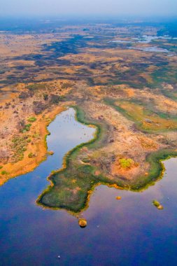 Hava manzarası, Okavango Bataklıkları, Okavango Deltası, UNESCO Dünya Mirası Alanı, Ramsar Wetland, Botswana, Afrika