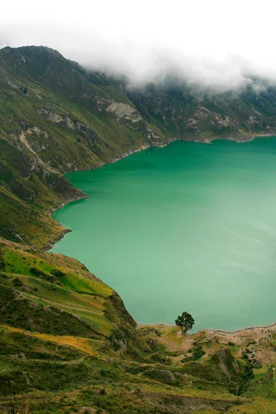 Quilotoa Caldera Laguna Del Quilotoa Ecuadorian Andes Ecuador America — 스톡 사진