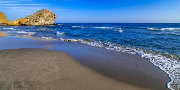 Mnsul Plajı, Cabo de Gata-Nijar Doğal Parkı, UNESCO Biyosfer Rezervi, Sıcak Çöl İklim Bölgesi, Almerya, Endülüs, İspanya, Avrupa