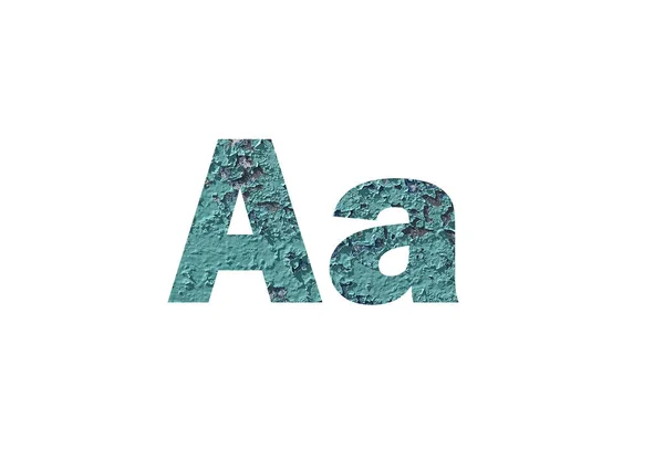 绿色漆板纹理与覆盖的油漆 在字母A的剪裁轮廓中拍摄 — 图库照片