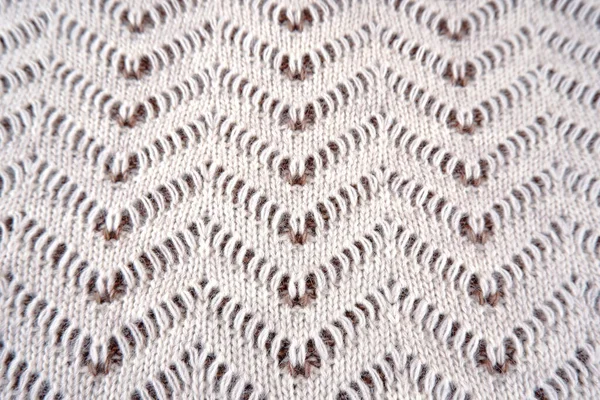 Krásný Pletený Vzor Béžově Hnědé Vlny Textilní Pozadí Ozdobou Pro — Stock fotografie