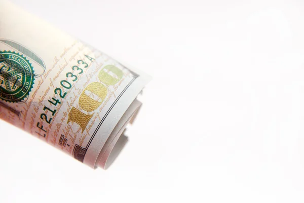 Stack of one hundred dollar bills close-up. — Stock Photo, Image