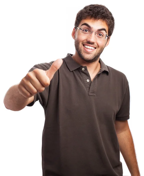 Homem mostrando OK Gesture — Fotografia de Stock
