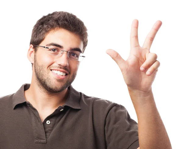 Man counting with fingers — Stock Photo, Image